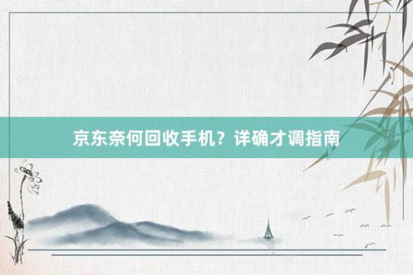 京东奈何回收手机？详确才调指南